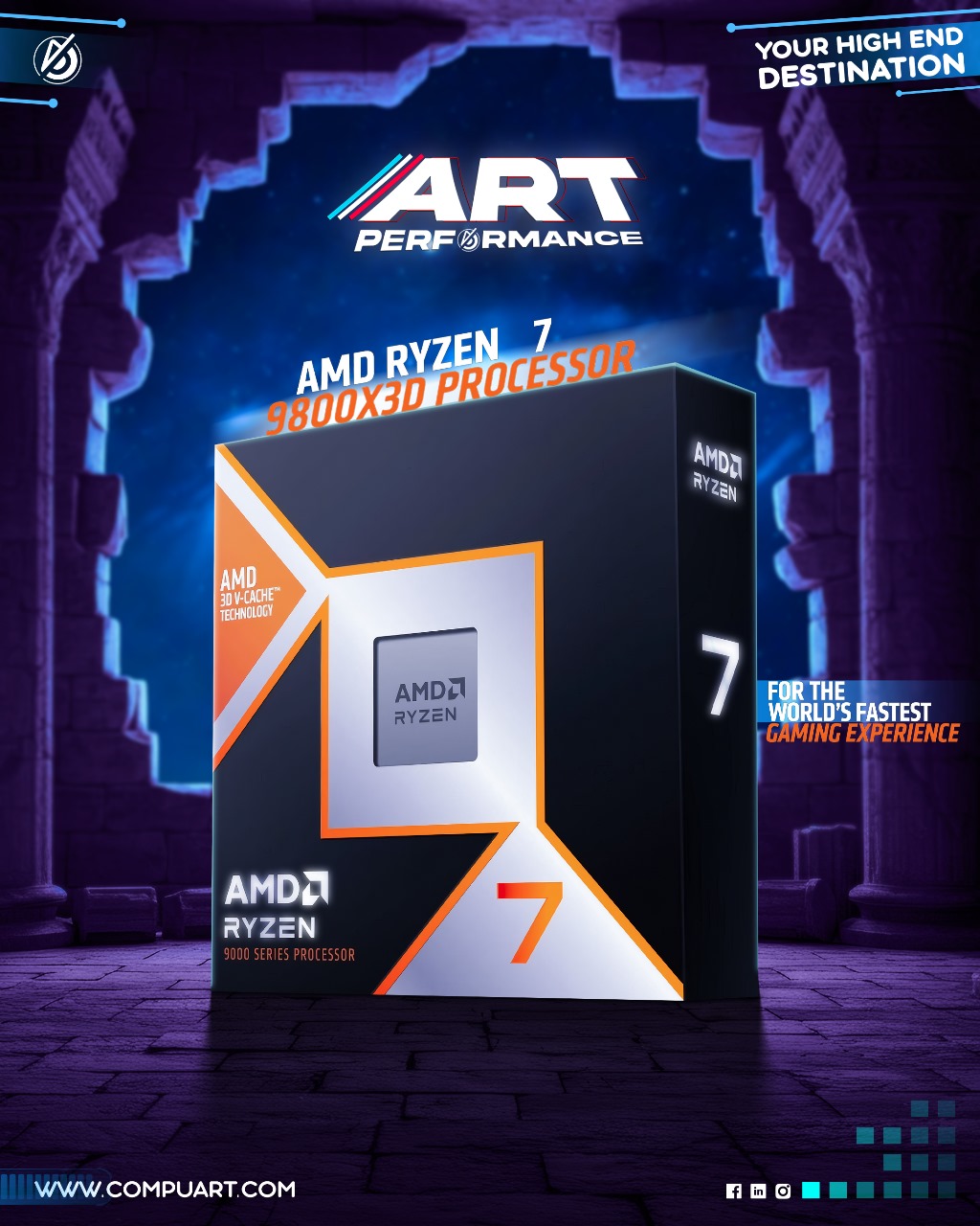 Alternative view of Pure Gaming Experience Ryzen 7 9800X3D RX 9070 XT